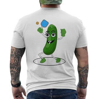 Pickleball Champ Dill Pickle Ball Paddle Design {} Mens Back Print T-shirt | Mazezy